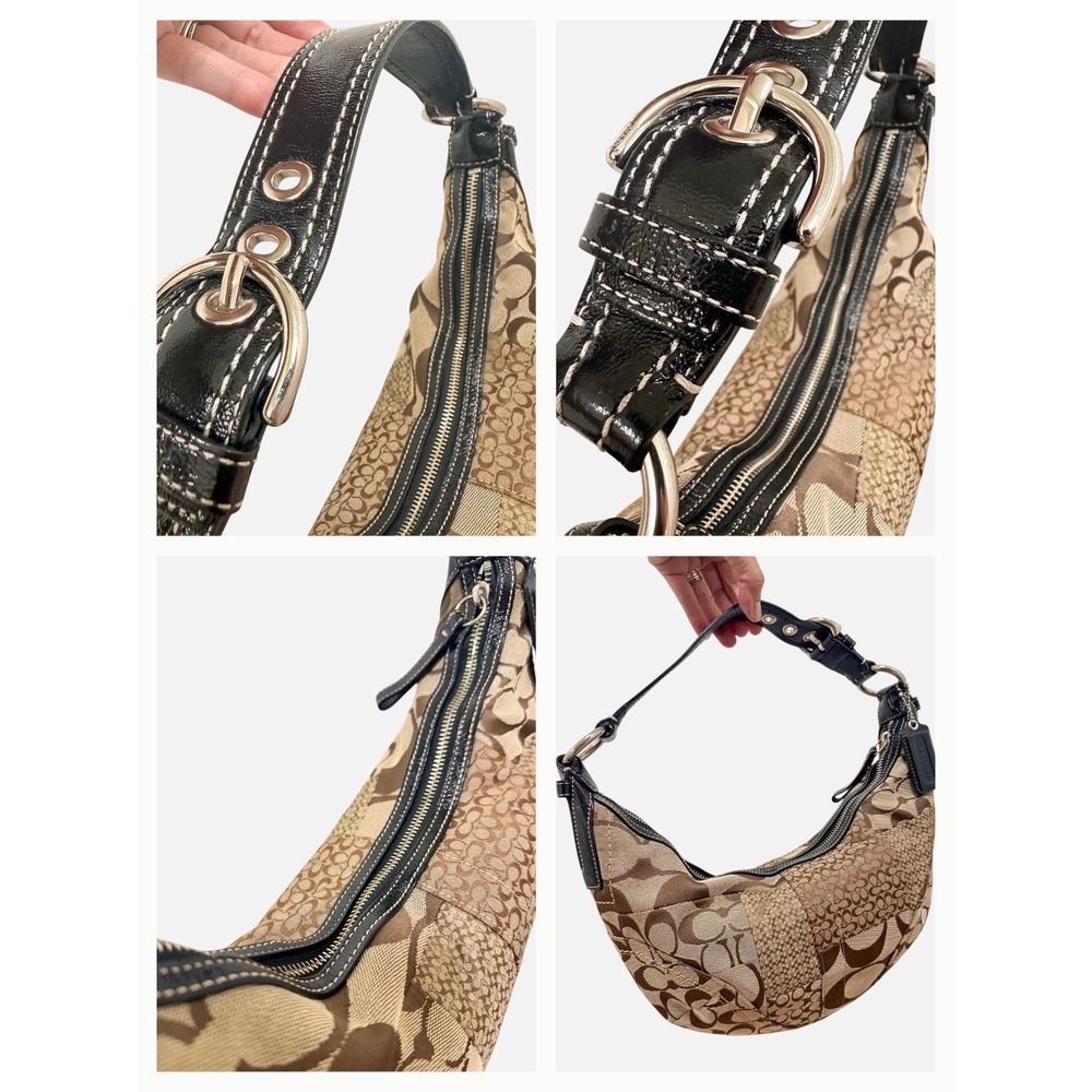 Coach Soho Crescent Hobo Patchwork Signature Canvas B… - Gem